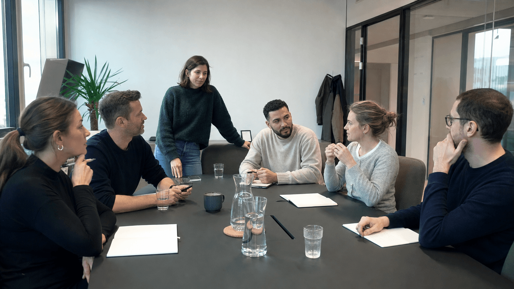 Workplace meeting captured on camera