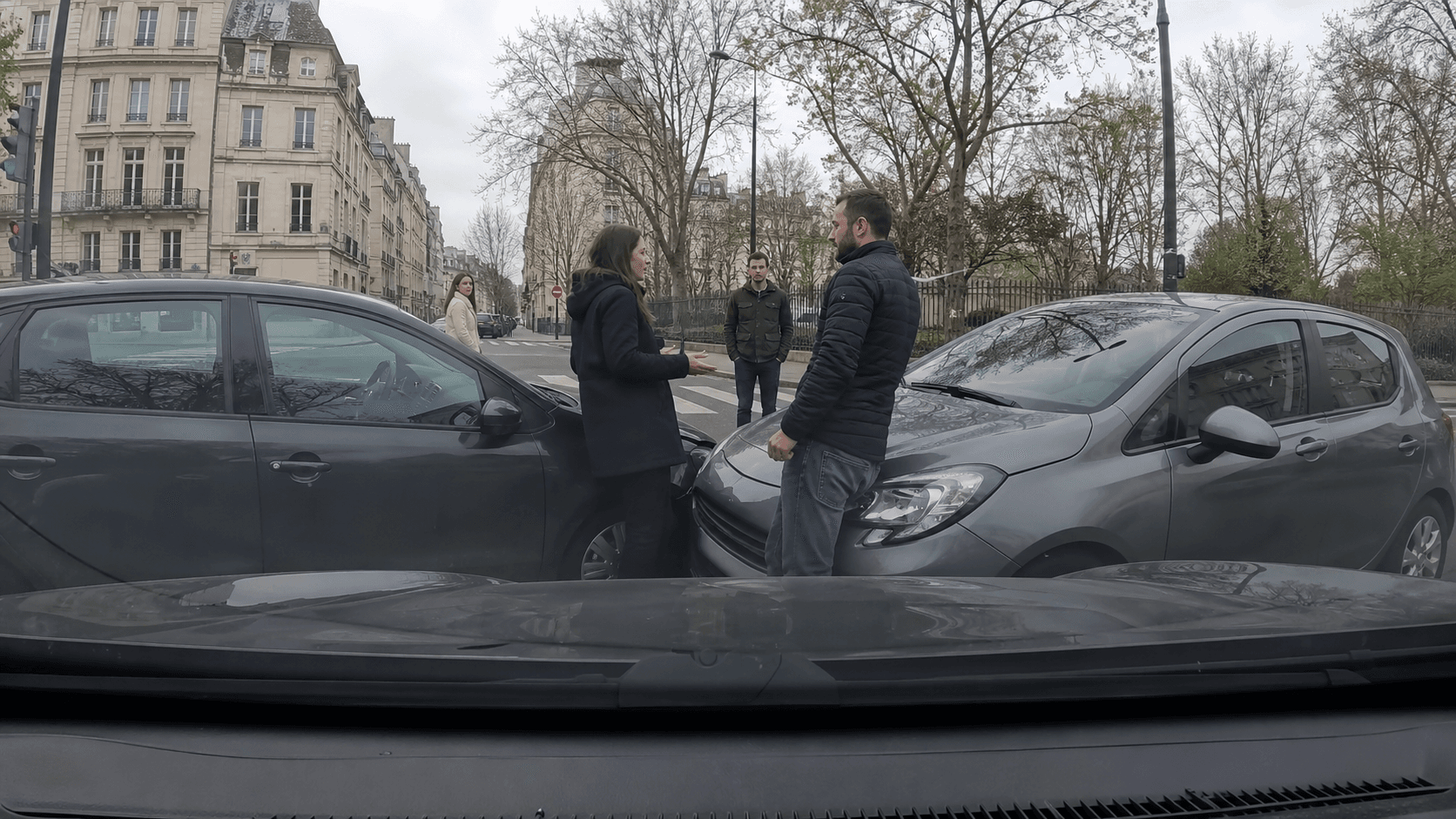Insurance claim scene recorded on a camera